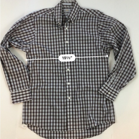 ✨5 FOR $25✨ Eagle Plaid Button Down Dress Shirt regular fit 15.5 34/35 - Picture 5 of 6